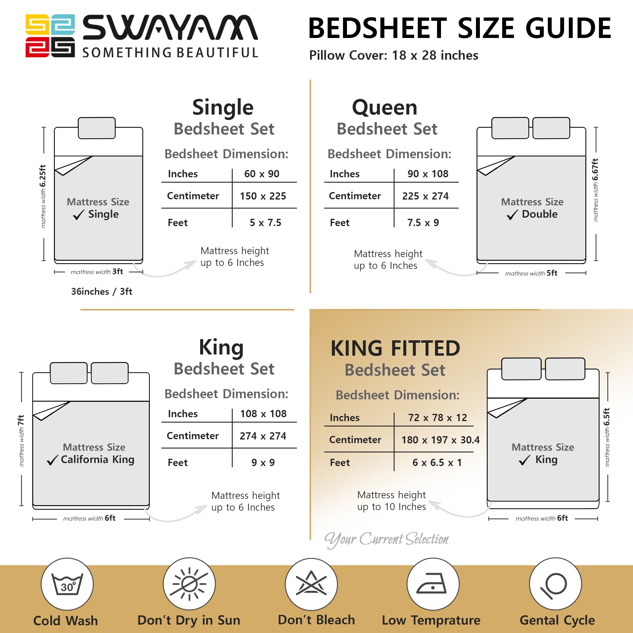 Classic Olive Royale Cotton Double King Bedsheet with 2 Pillow Covers 250TC - Geometric Art Pattern (90x108 inches)