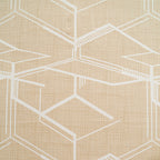 Cotton Double King Bedsheet with 2 Pillow Covers 250TC - Beige Geometric Line Print (90x108 inches)