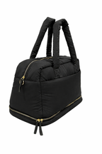 Puffer Overnighter Unisex Black Duffel Bag