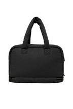 Puffer Overnighter Unisex Black Duffel Bag