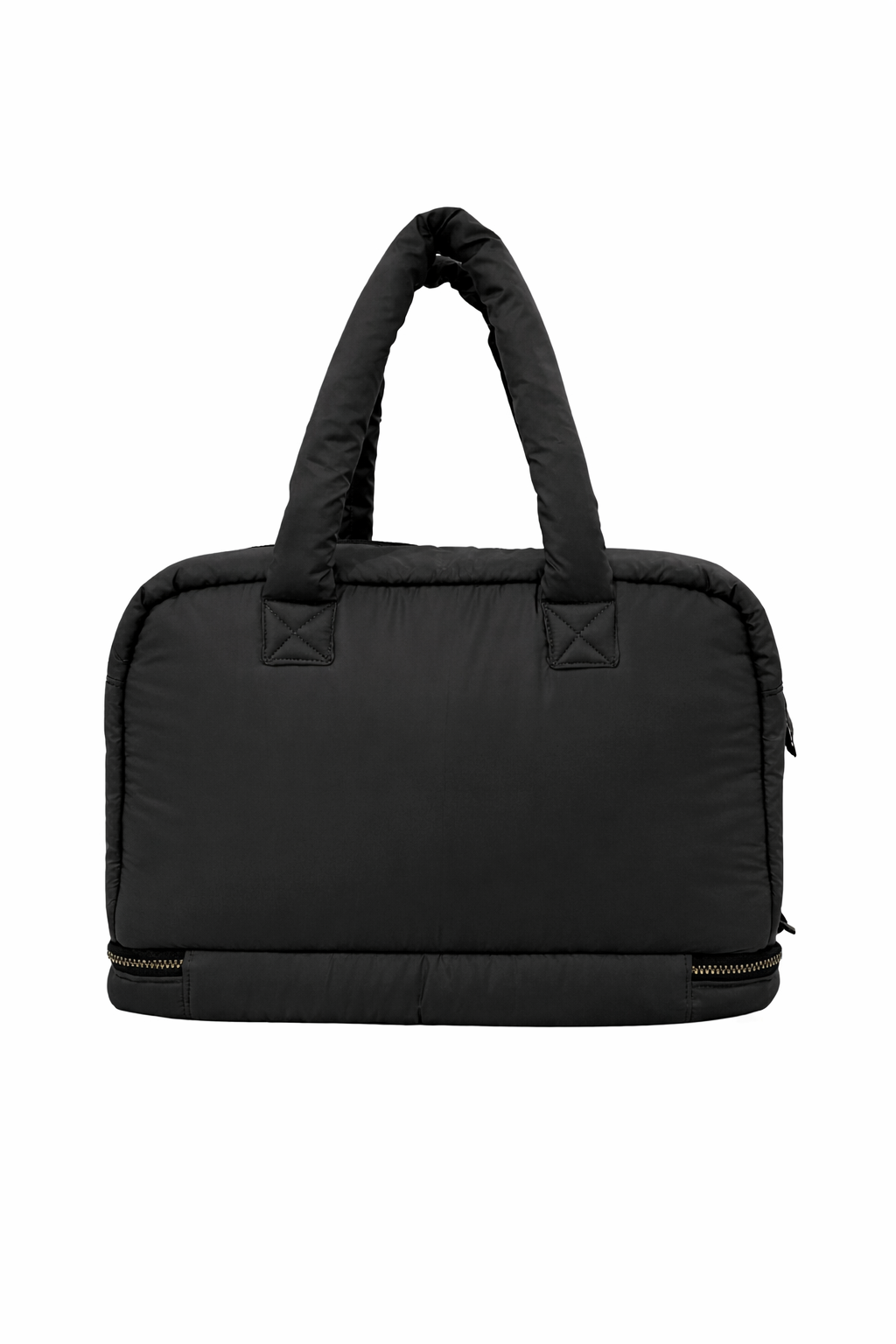 Puffer Overnighter Unisex Black Duffel Bag