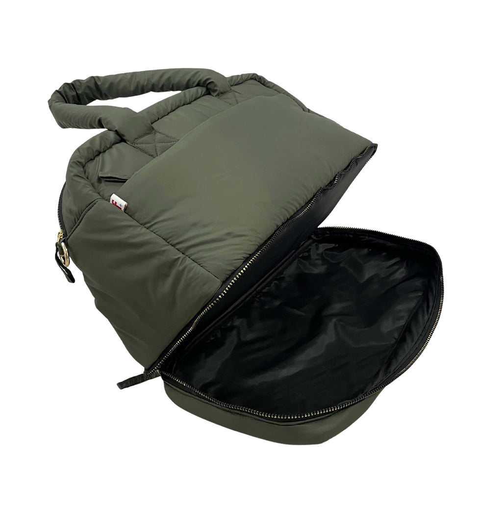 Puffer Overnighter Unisex Olive Duffel Bag