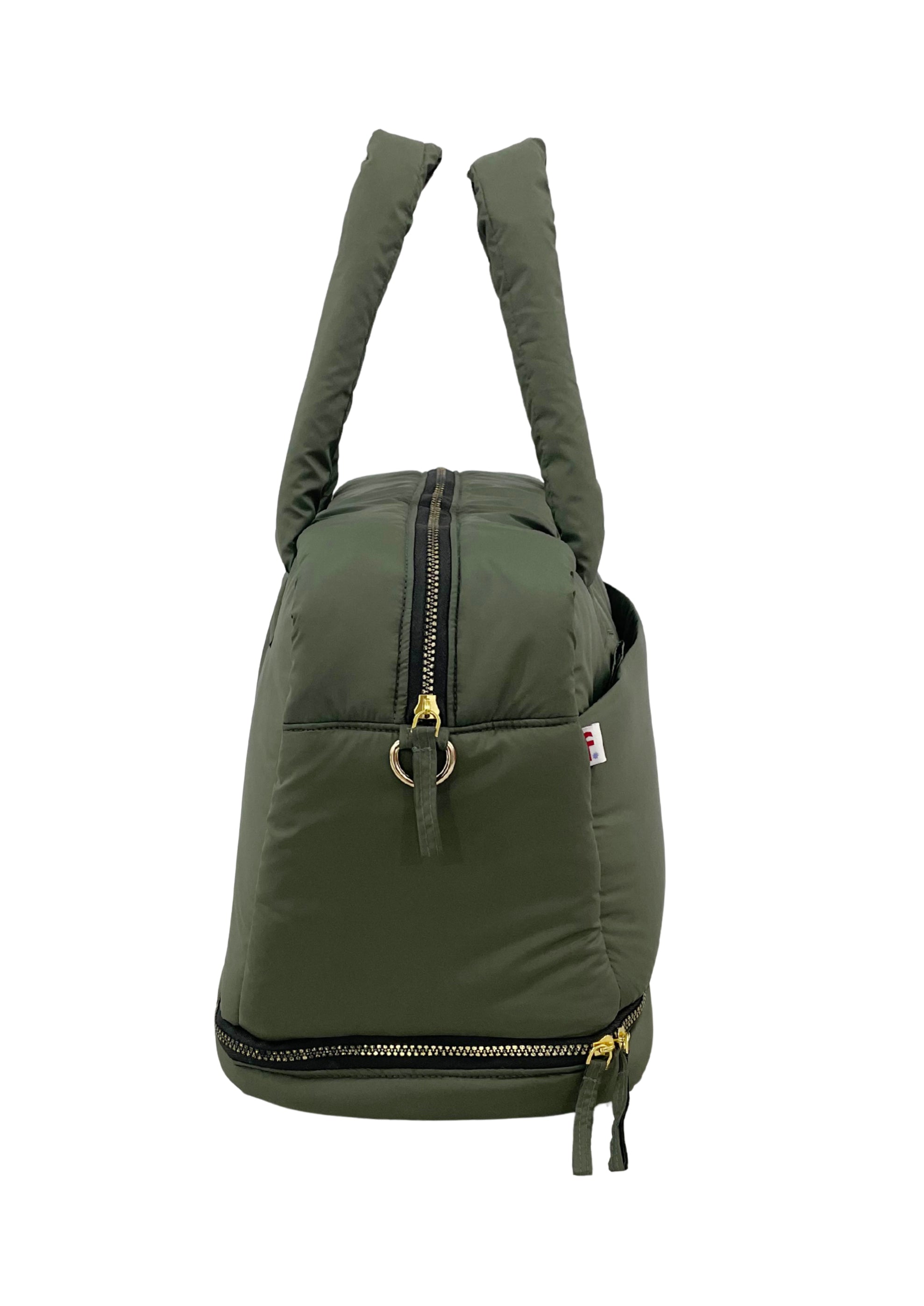 Puffer Overnighter Unisex Olive Duffel Bag