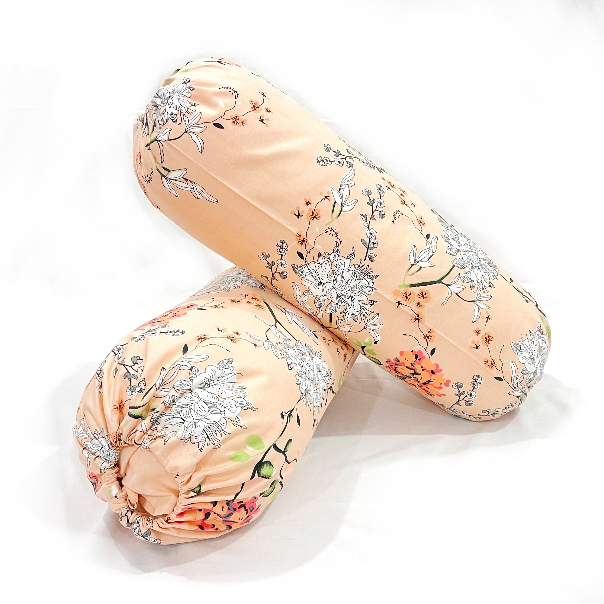 Premium 6 Pcs Pure Cotton Quilted Diwan Set – Pink Floral Design