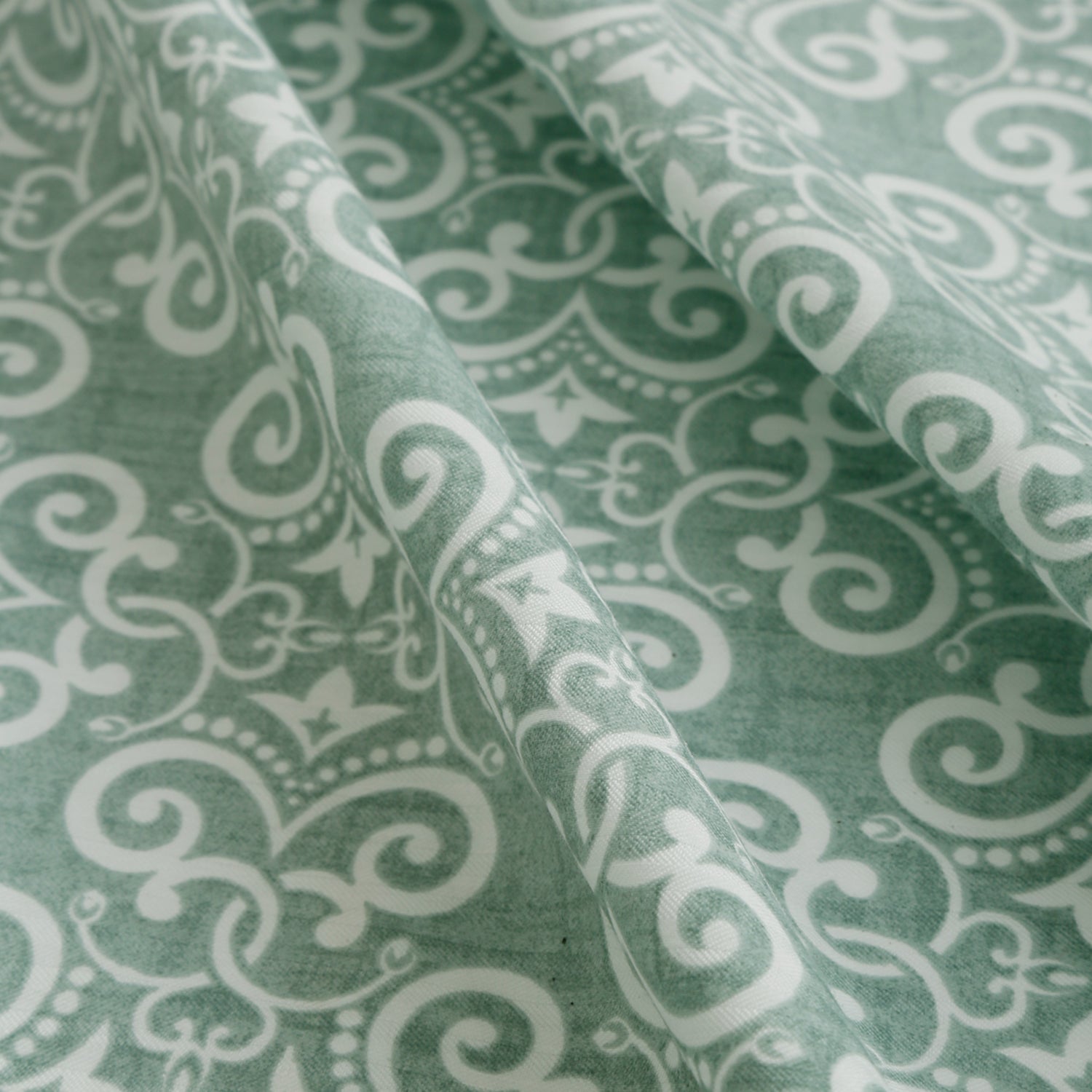 Premium 6 Pcs Pure Cotton Quilted Diwan Set – Green Motif Design