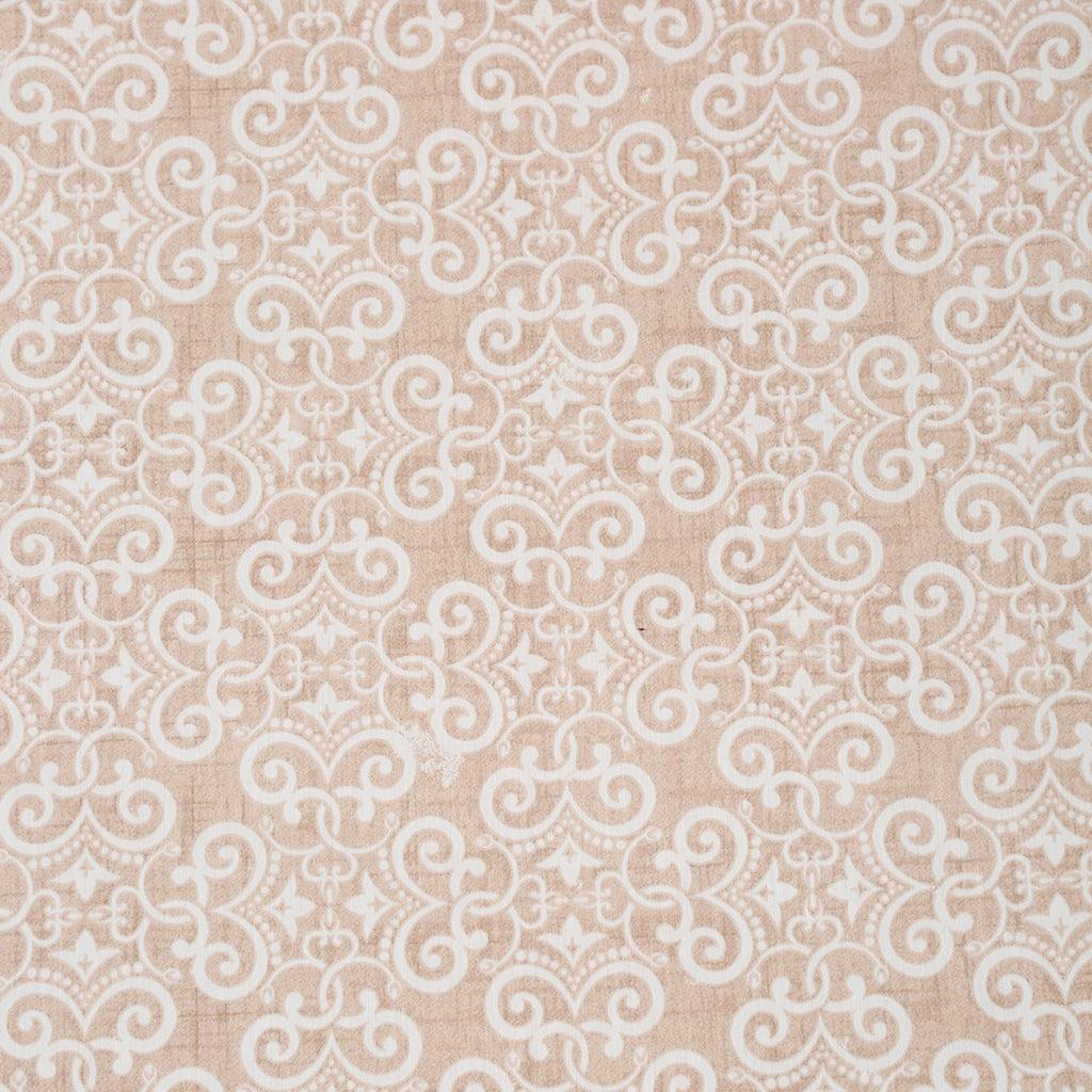 Premium 6 Pcs Pure Cotton Quilted Diwan Set – Beige Motif Design