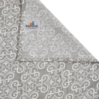Premium 6 Pcs Pure Cotton Quilted Diwan Set – Grey Motif Design