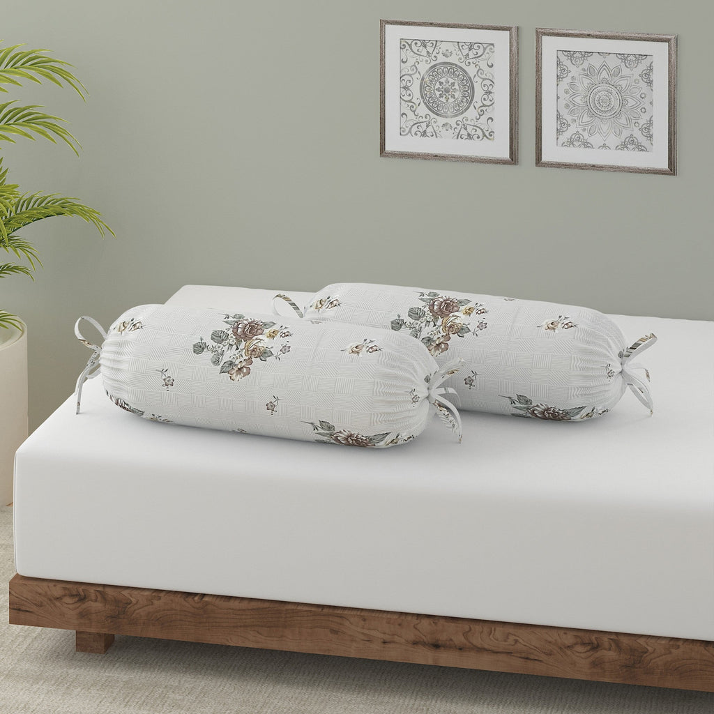 Premium 6 Pcs Pure Cotton Quilted Diwan Set – Beige Floral Design