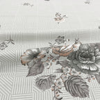 Premium 6 Pcs Pure Cotton Quilted Diwan Set – Grey Floral Design