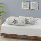 Premium 6 Pcs Pure Cotton Quilted Diwan Set – Grey Floral Design