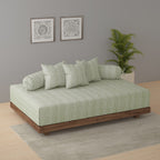 Swayam Leaf Trail Printed Cotton Diwan Set - Soft Green