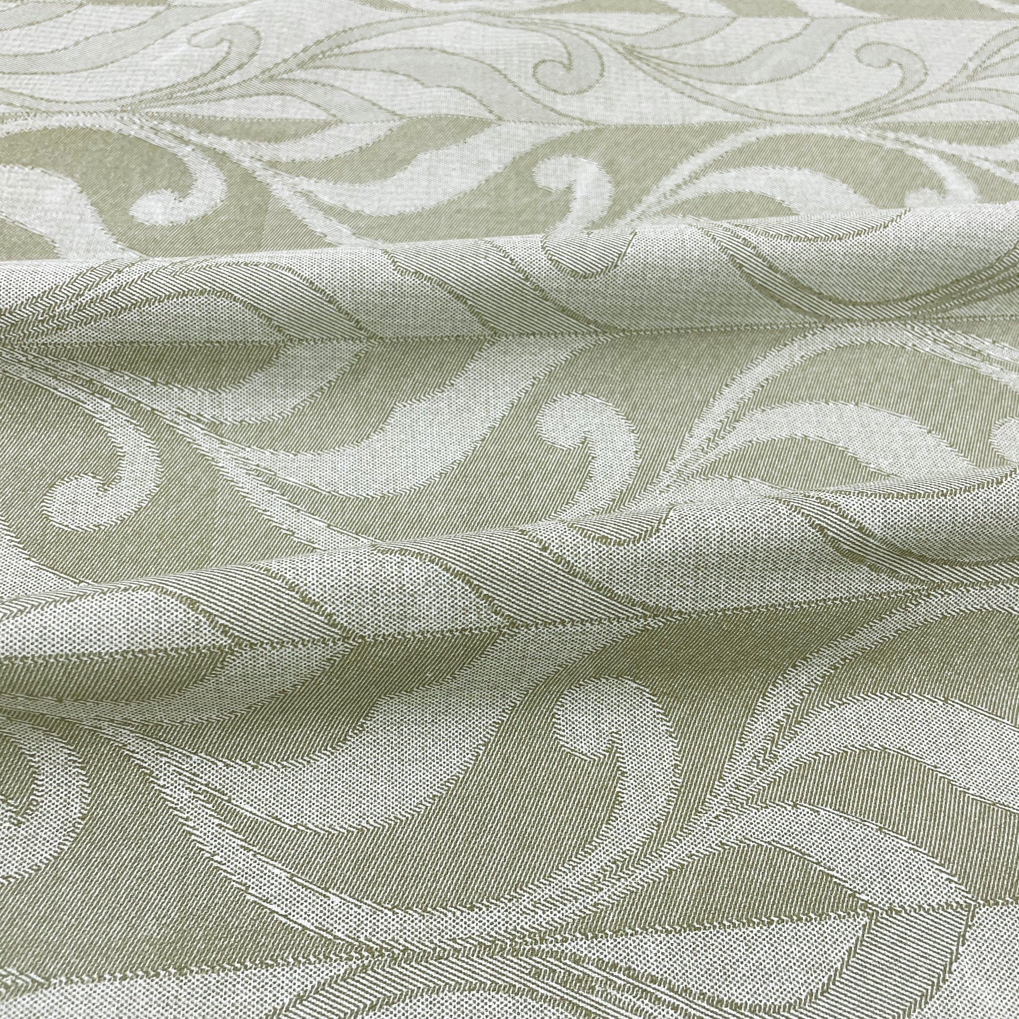 Swayam Leaf Trail Printed Cotton Diwan Set - Soft Green