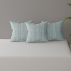 Premium 6 Pcs Pure Cotton Quilted Diwan Set – Blue Abstract Design