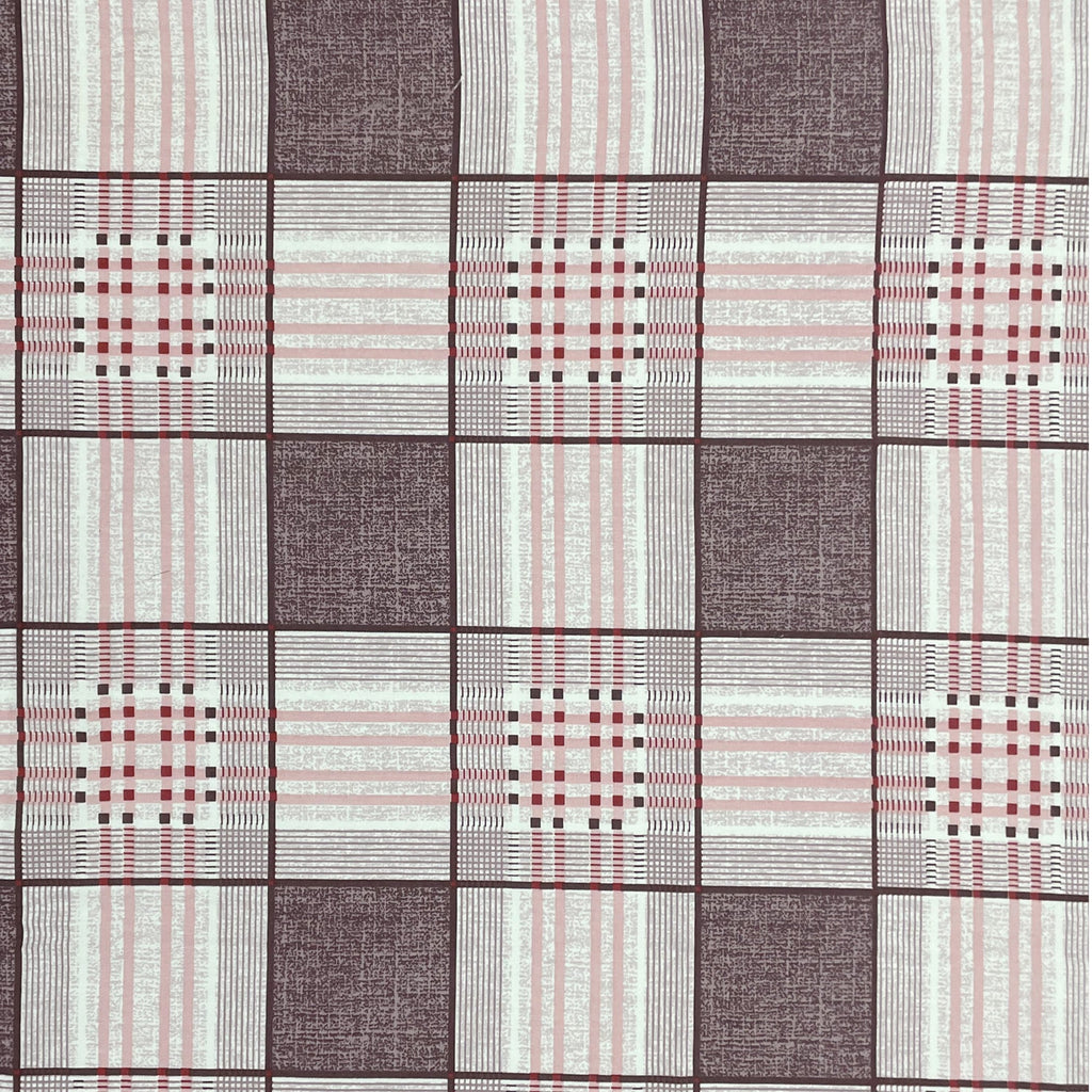 Swayam Checked Printed Cotton Diwan Set - Brown & Beige