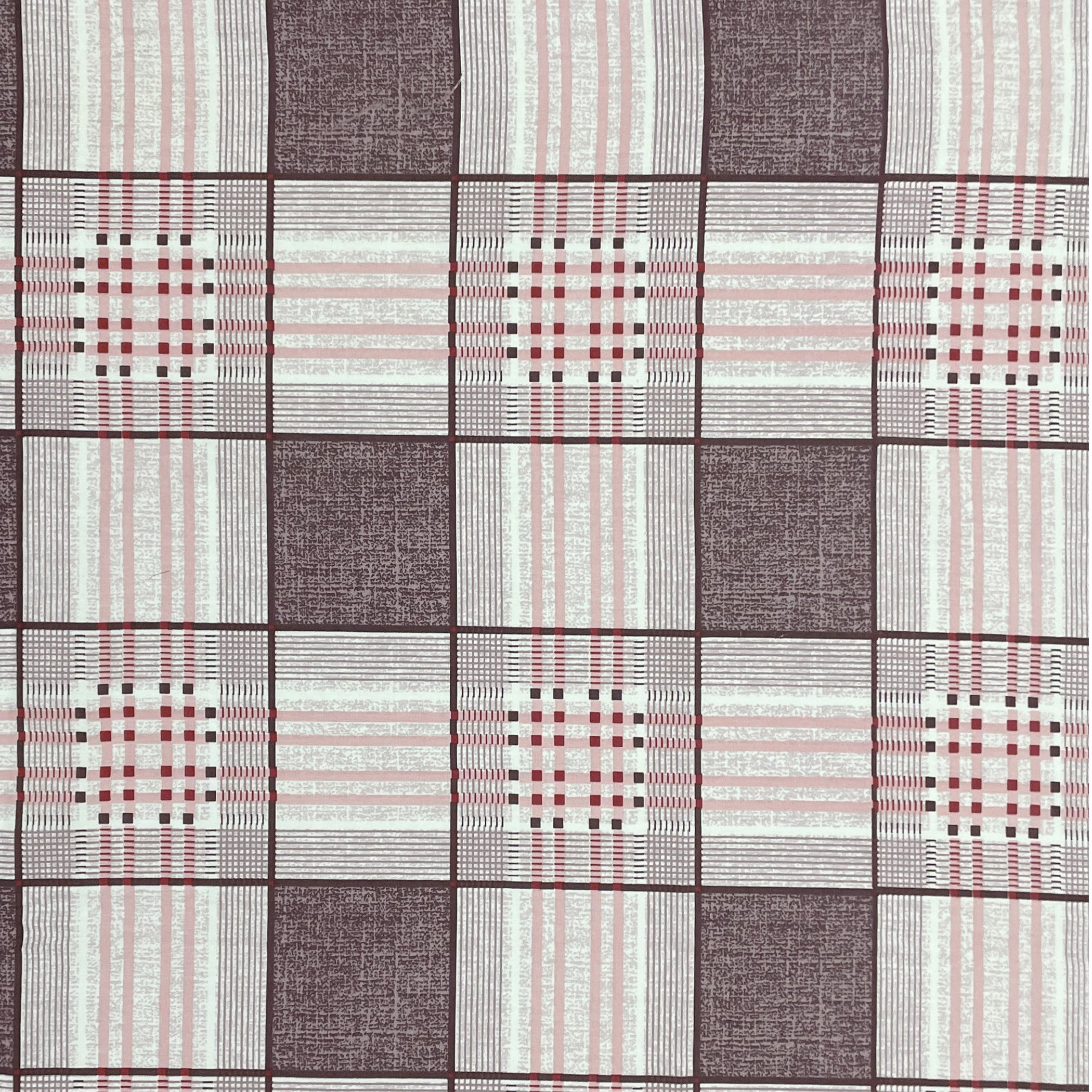 Swayam Checked Printed Cotton Diwan Set - Brown & Beige