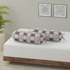 Swayam Checked Printed Cotton Diwan Set - Brown & Beige