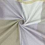 Swayam Checked Printed Cotton Diwan Set - Grey, Sage Green & Lavender