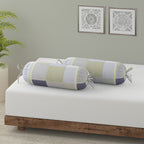 Swayam Checked Printed Cotton Diwan Set - Grey, Sage Green & Lavender