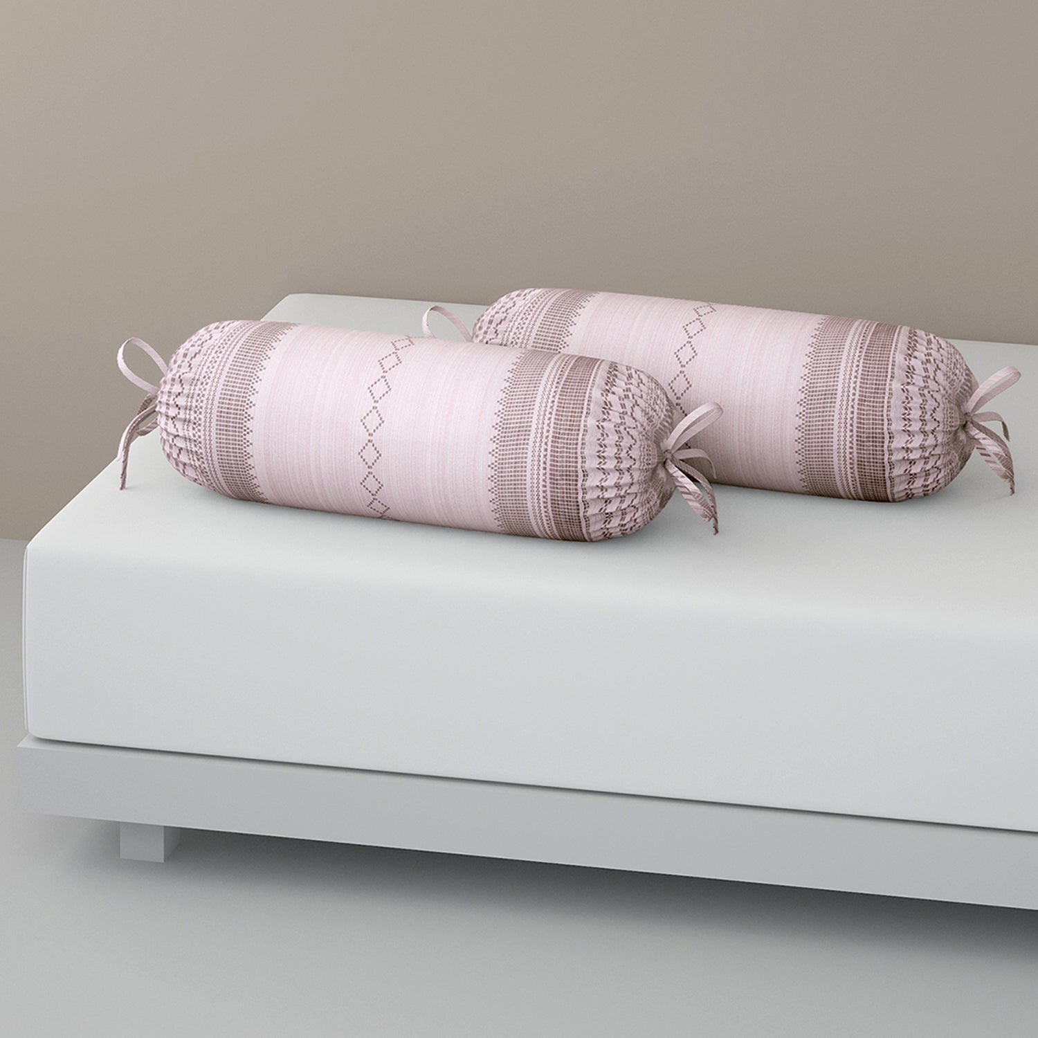 Swayam Striped Printed Cotton Diwan Set - Soft Blush Pink