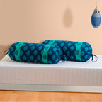 Premium 6 Pcs Pure Cotton Diwan Set – Blue & Aqua Ethnic Motif Design