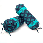 Premium 6 Pcs Pure Cotton Diwan Set – Blue & Aqua Ethnic Motif Design