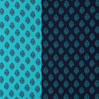 Premium 6 Pcs Pure Cotton Diwan Set – Blue & Aqua Ethnic Motif Design