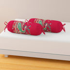 Premium 6 Pcs Pure Cotton Quilted Diwan Set – Red Floral Paisley Design