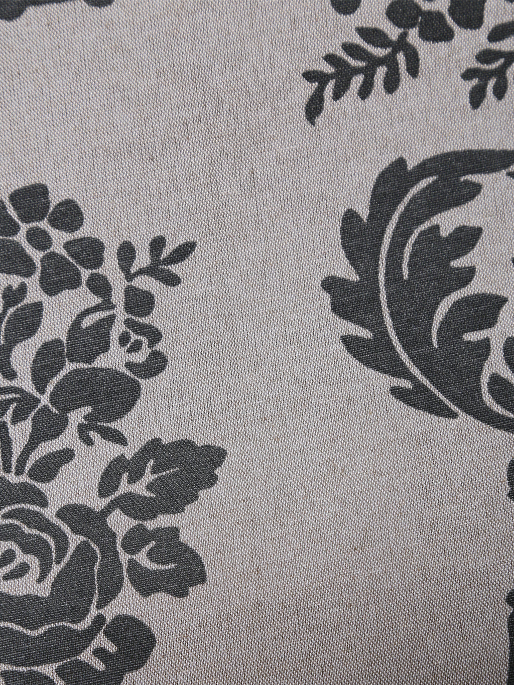 Swayam Floral Printed Cotton Diwan Set - Black & Off-White