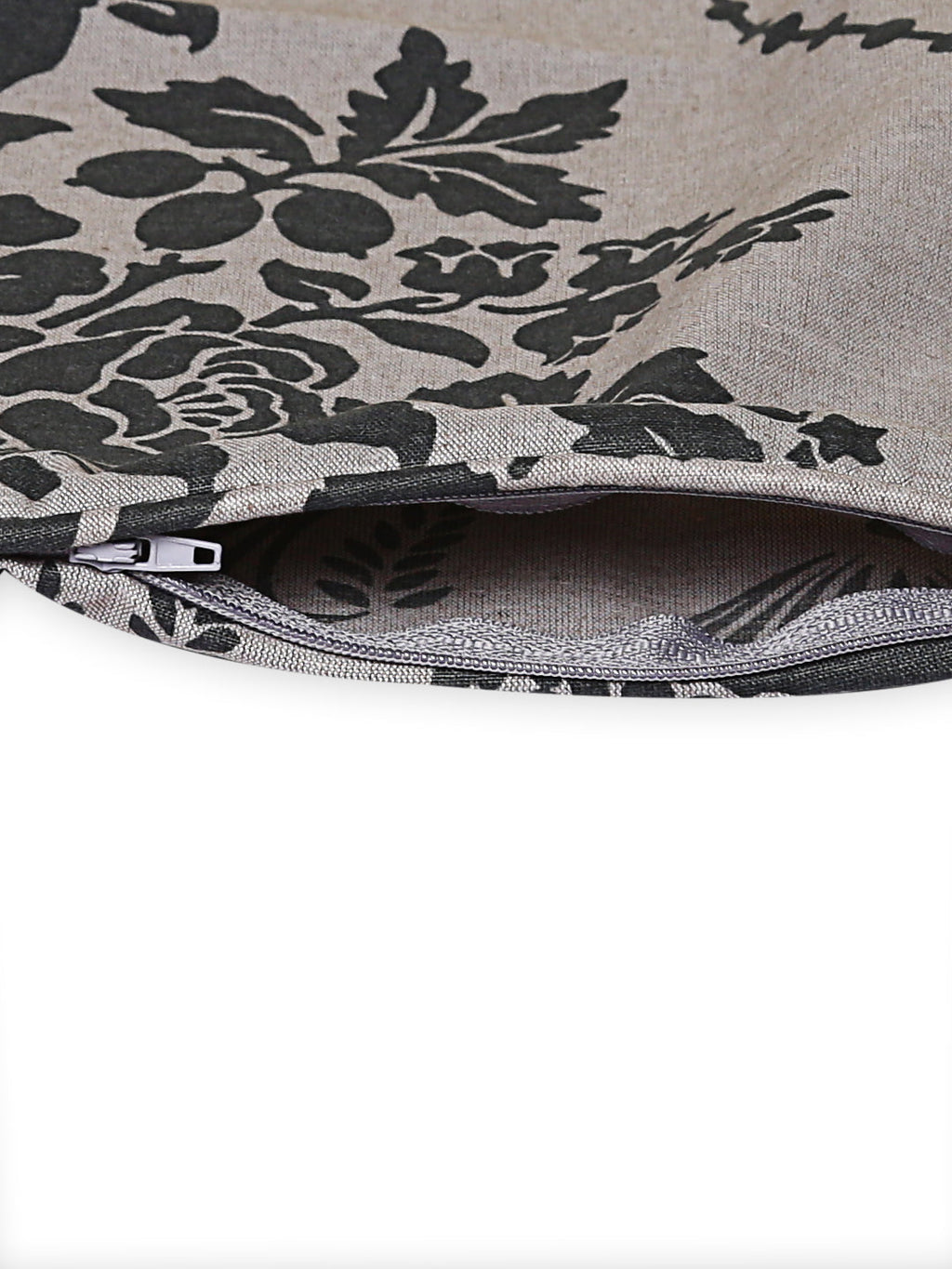 Swayam Floral Printed Cotton Diwan Set - Black & Off-White