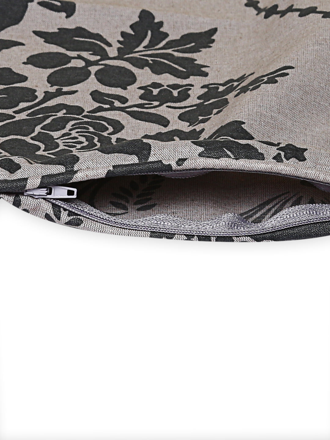 Swayam Floral Printed Cotton Diwan Set - Black & Off-White