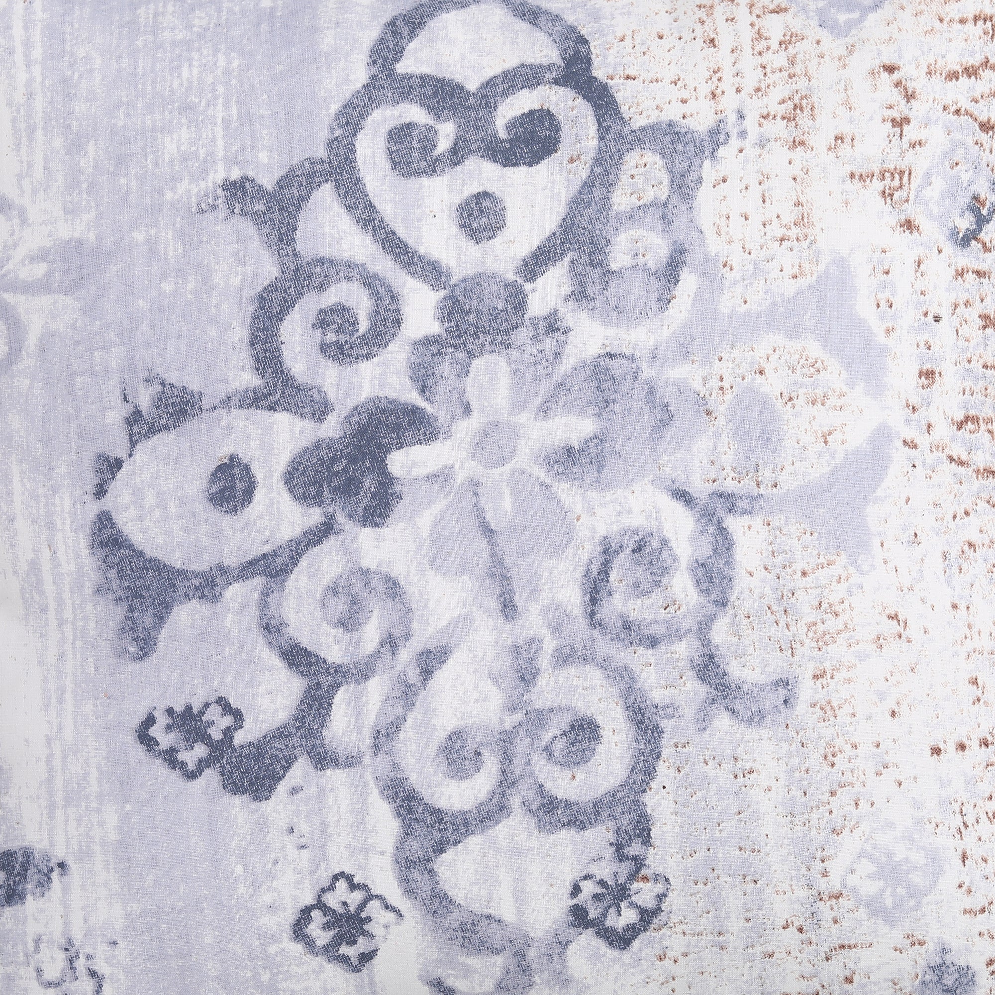 Swayam Abstract Printed Cotton Diwan Set - Blue & Brown