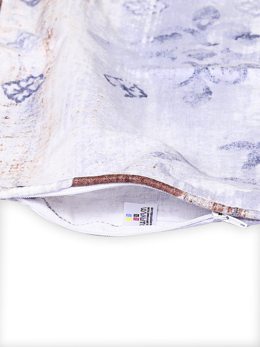 Swayam Abstract Printed Cotton Diwan Set - Blue & Brown