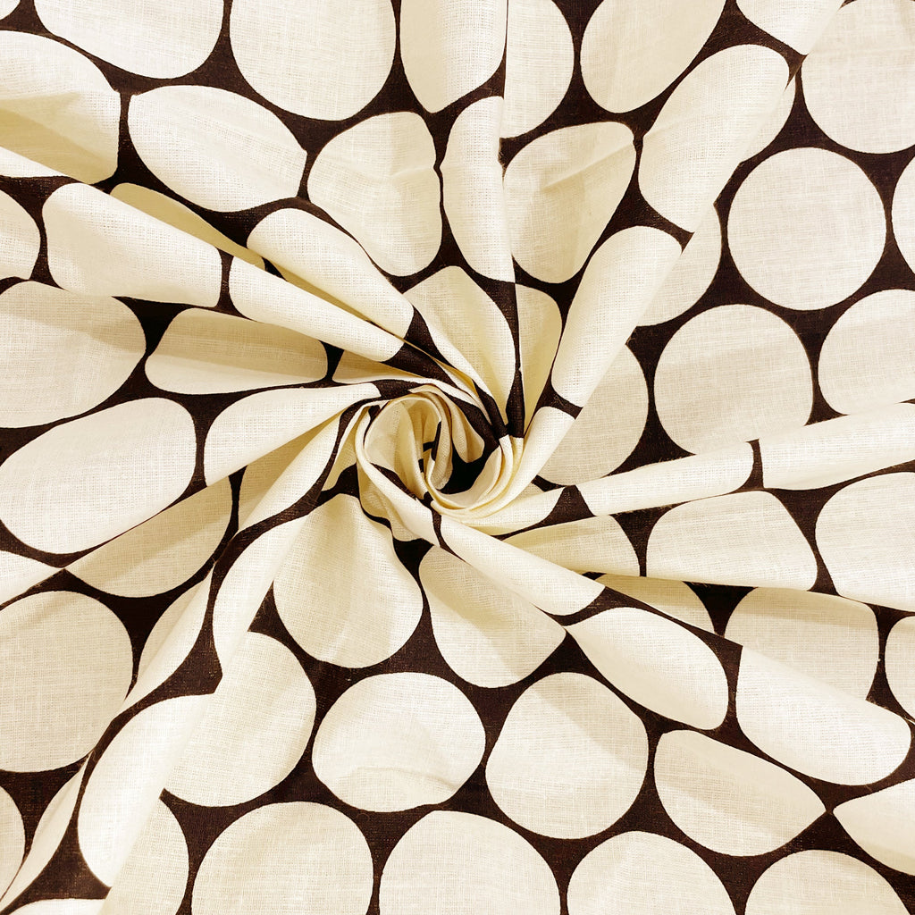 Classic Black & White Polka Dot Cotton Diwan Set - 6 Pcs Elegant Living Room Diwan Bedding