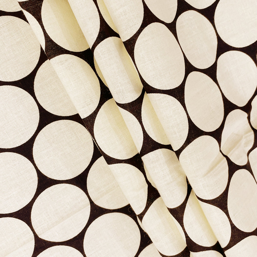 Classic Black & White Polka Dot Cotton Diwan Set - 6 Pcs Elegant Living Room Diwan Bedding