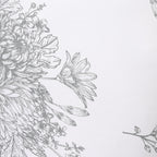 Premium Cotton Printed Diwan Set – White Botanical Floral Motif Design