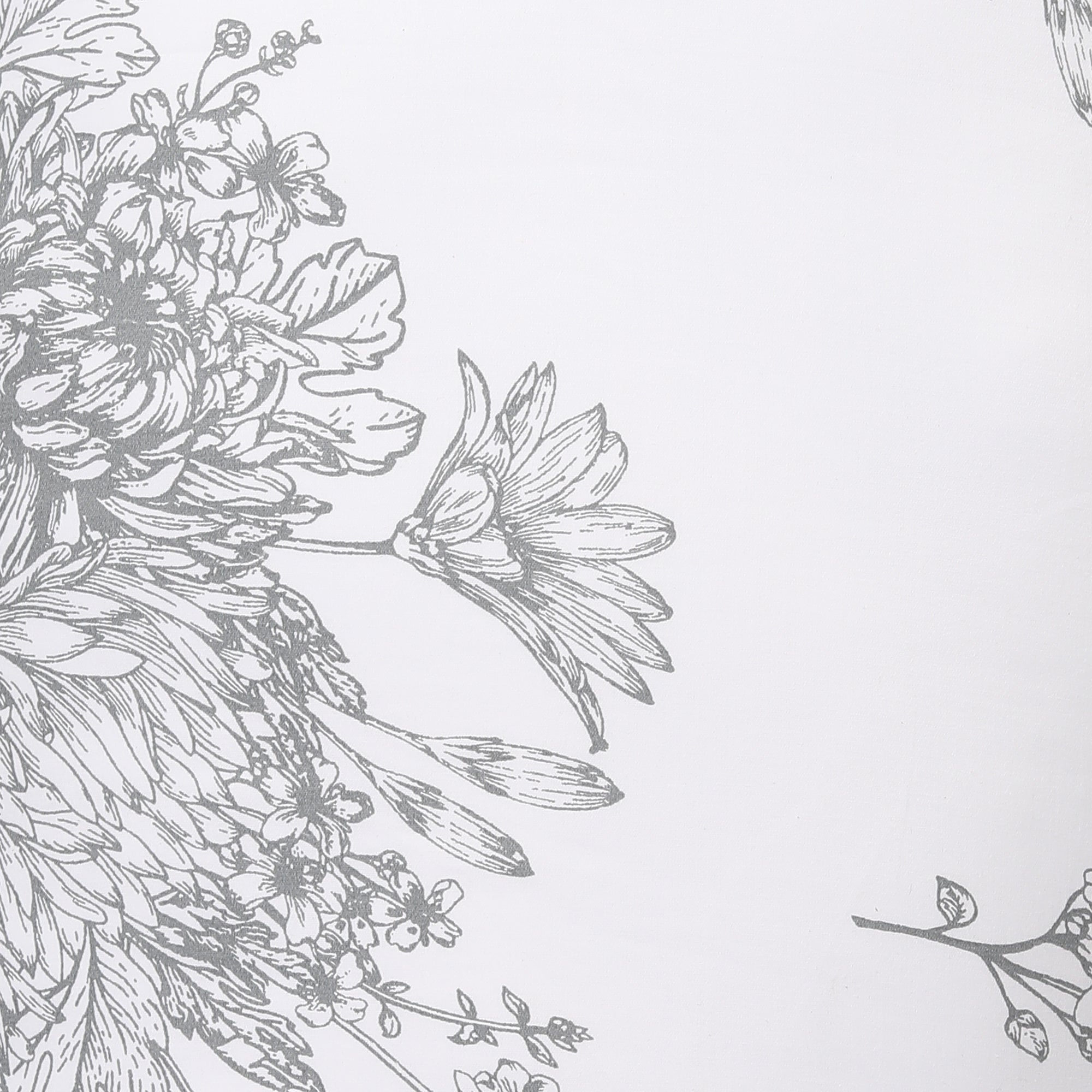 Premium Cotton Printed Diwan Set – White Botanical Floral Motif Design