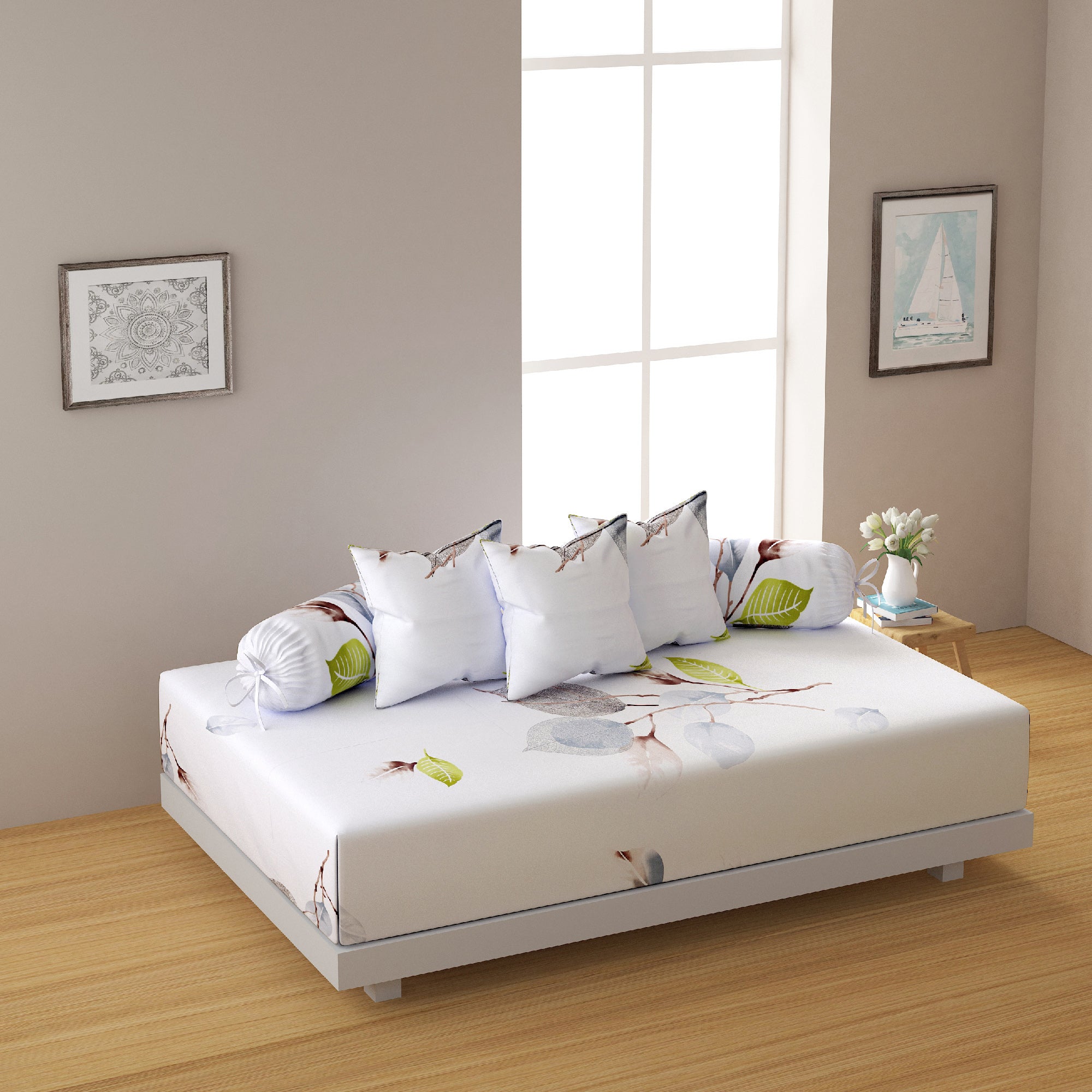 Premium Cotton Printed Diwan Set – Soft Floral Design