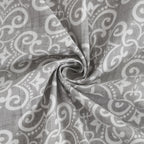 Elegant Grey Damask Pure Cotton 210 TC Super King Bedsheet with 2 Pillow Covers (108x108 Inches)