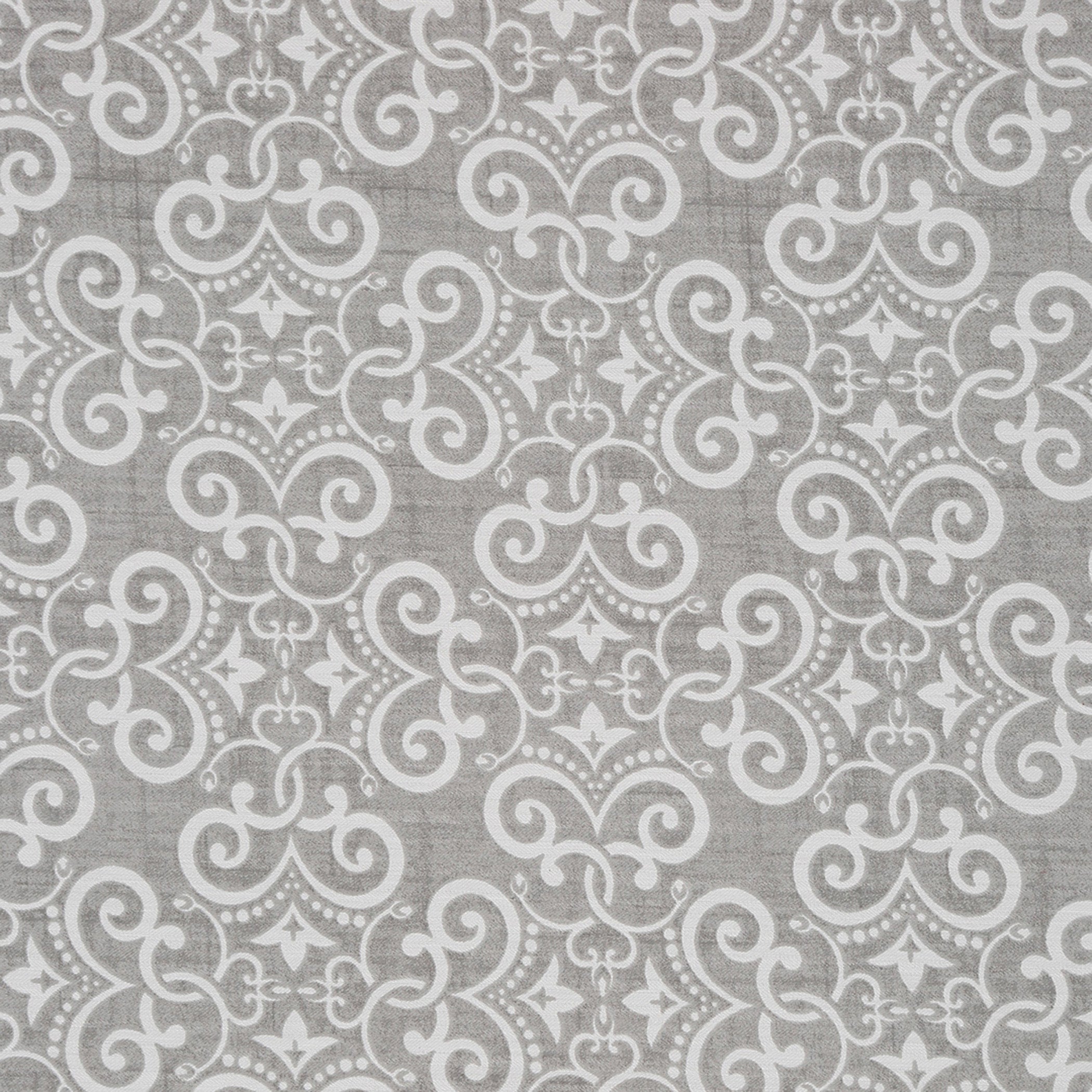 Elegant Grey Damask Pure Cotton 210 TC Super King Bedsheet with 2 Pillow Covers (108x108 Inches)