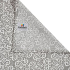 Elegant Grey Damask Pure Cotton 210 TC Super King Bedsheet with 2 Pillow Covers (108x108 Inches)