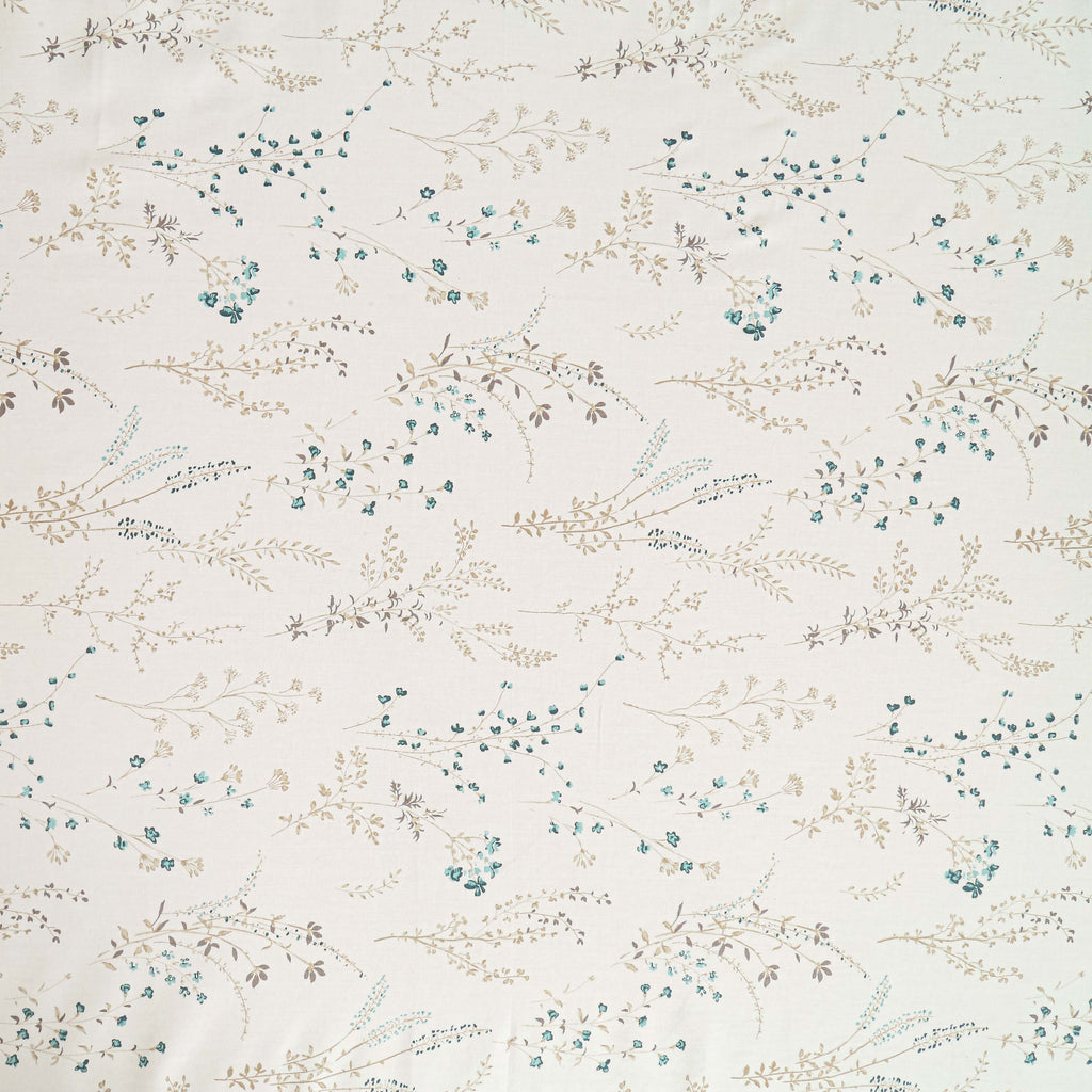 Minimal Botanical Off White 210 TC Pure Cotton Super King Bedsheet with 2 Pillow Covers (108 x 108 Inches)