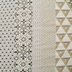 Ivory & Grey Geometric Pure Cotton 210 TC Super King Bedsheet with 2 Pillow Covers (108x108 Inches)