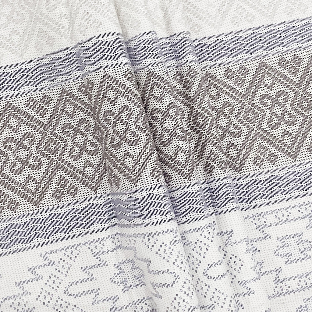 Elegant Blue & Beige Striped Ethnic Pure Cotton 210 TC Super King Bedsheet with 2 Pillow Covers (108x108 Inches)