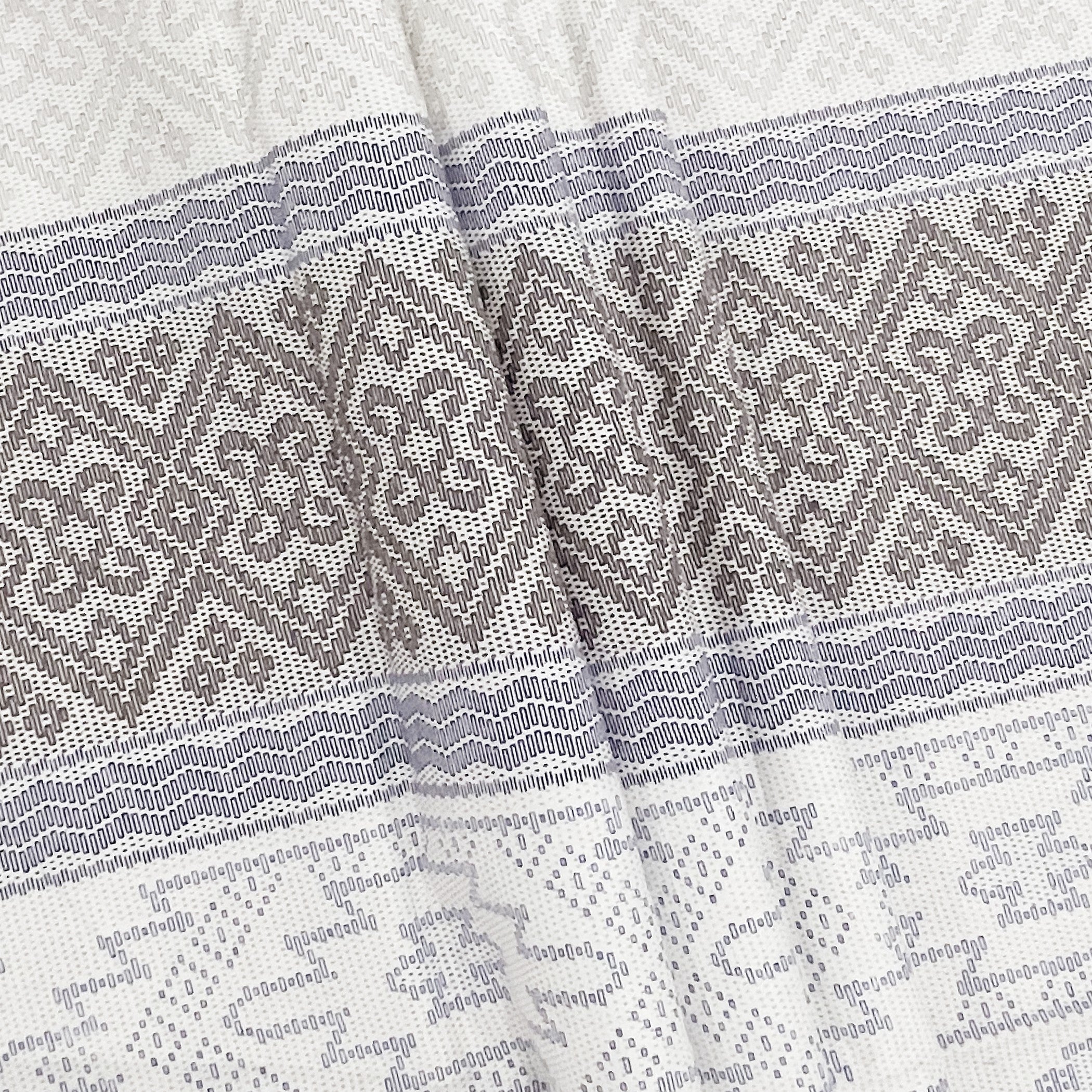 Elegant Blue & Beige Striped Ethnic Pure Cotton 210 TC Super King Bedsheet with 2 Pillow Covers (108x108 Inches)