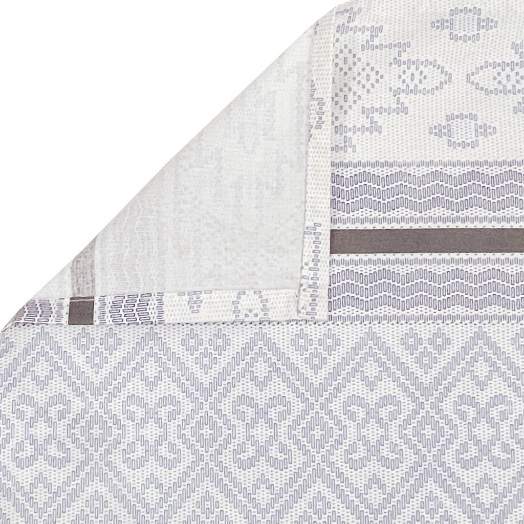 Elegant Blue & Beige Striped Ethnic Pure Cotton 210 TC Super King Bedsheet with 2 Pillow Covers (108x108 Inches)