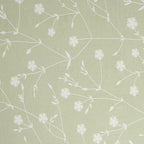 Elegant Sage Green Botanical Pure Cotton 210 TC King Fitted Bedsheet with 2 Pillow Covers (72x78x10 Inches)