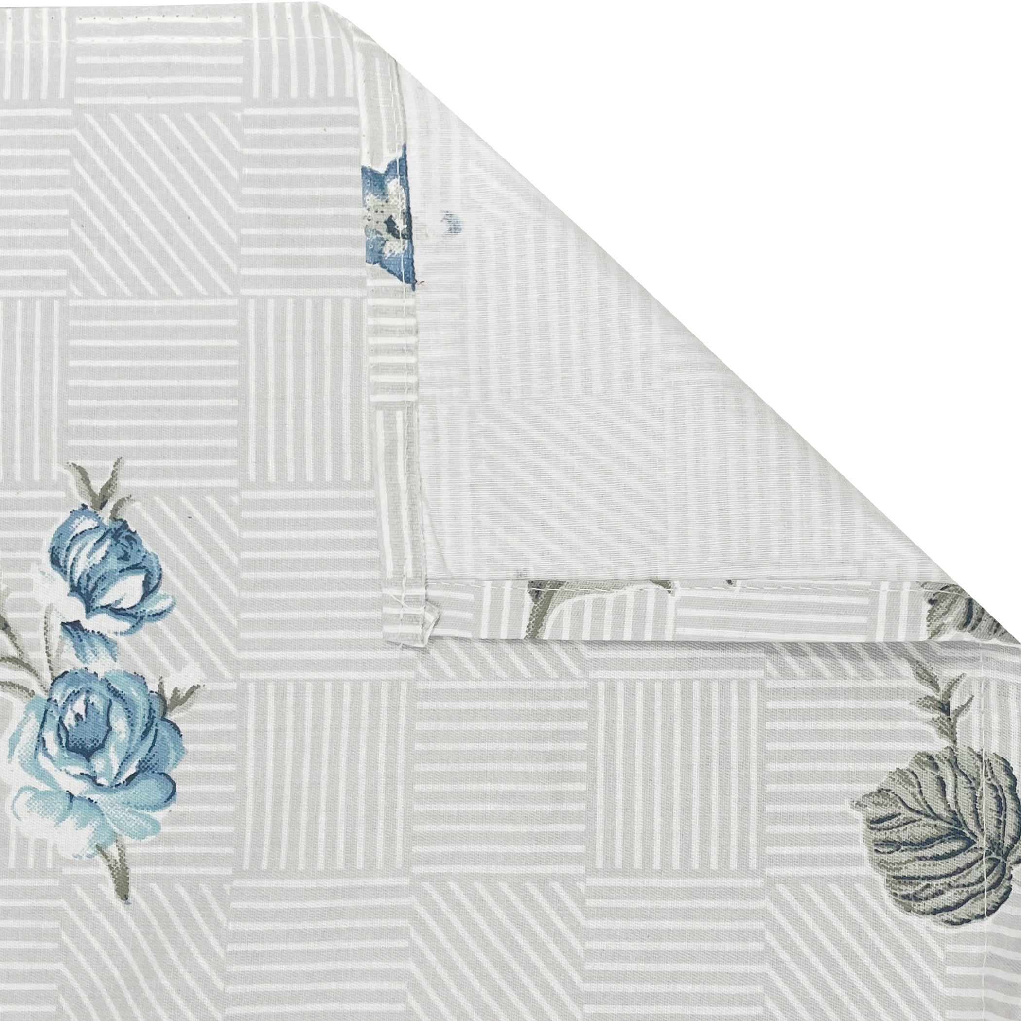 Blue Flora - 210TC Pure Cotton Super King Bedsheet (108x108 Inches)