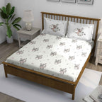 Grey Flora - 210TC Pure Cotton Single Bedsheet (60x90 Inches)