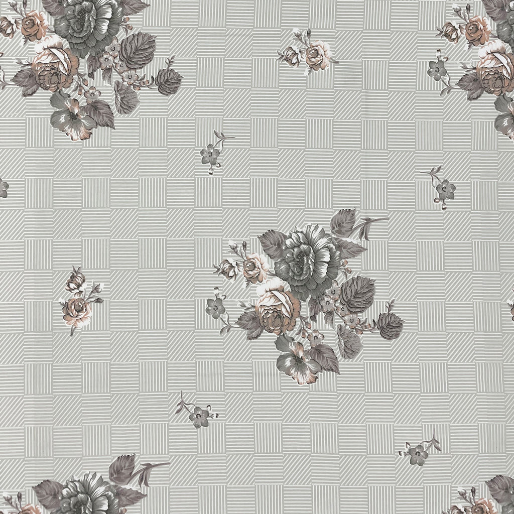 Grey Flora - 210TC Pure Cotton Super King Bedsheet (108x108 Inches)