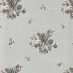 Grey Flora - 210TC Pure Cotton Super King Bedsheet (108x108 Inches)